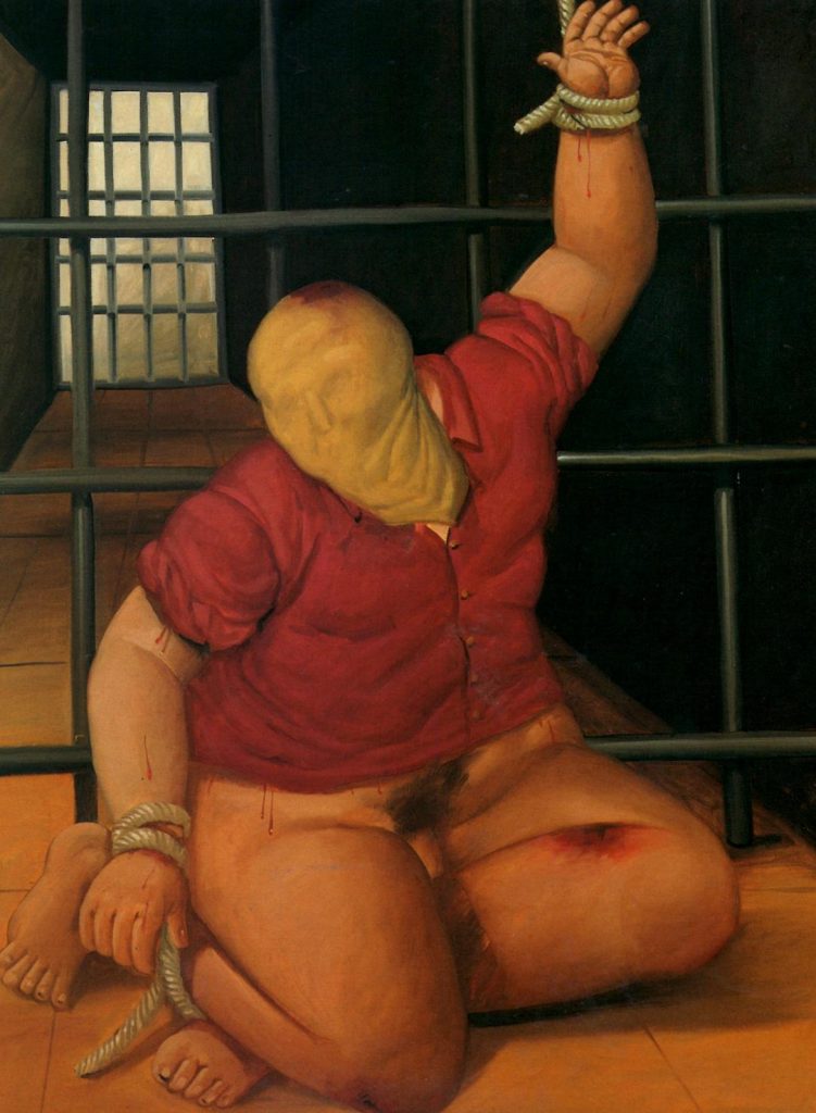 Botero 2005 - Abu Ghraib 43 detail 1 [pintura - óleo sobre lienzo 130x94cm]
